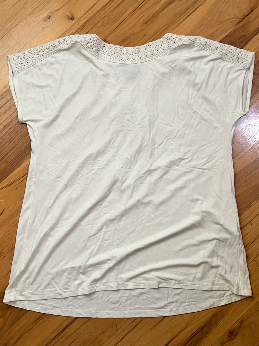 J. Jill Cream Crochet Trim Tank